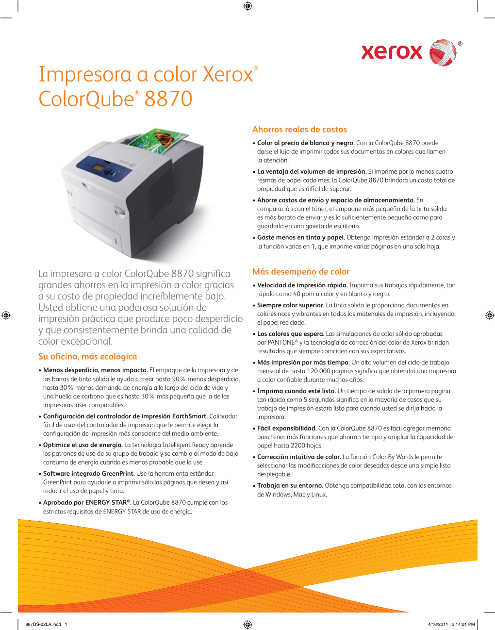 Impresora a Color Xerox® Colorqube® 8870