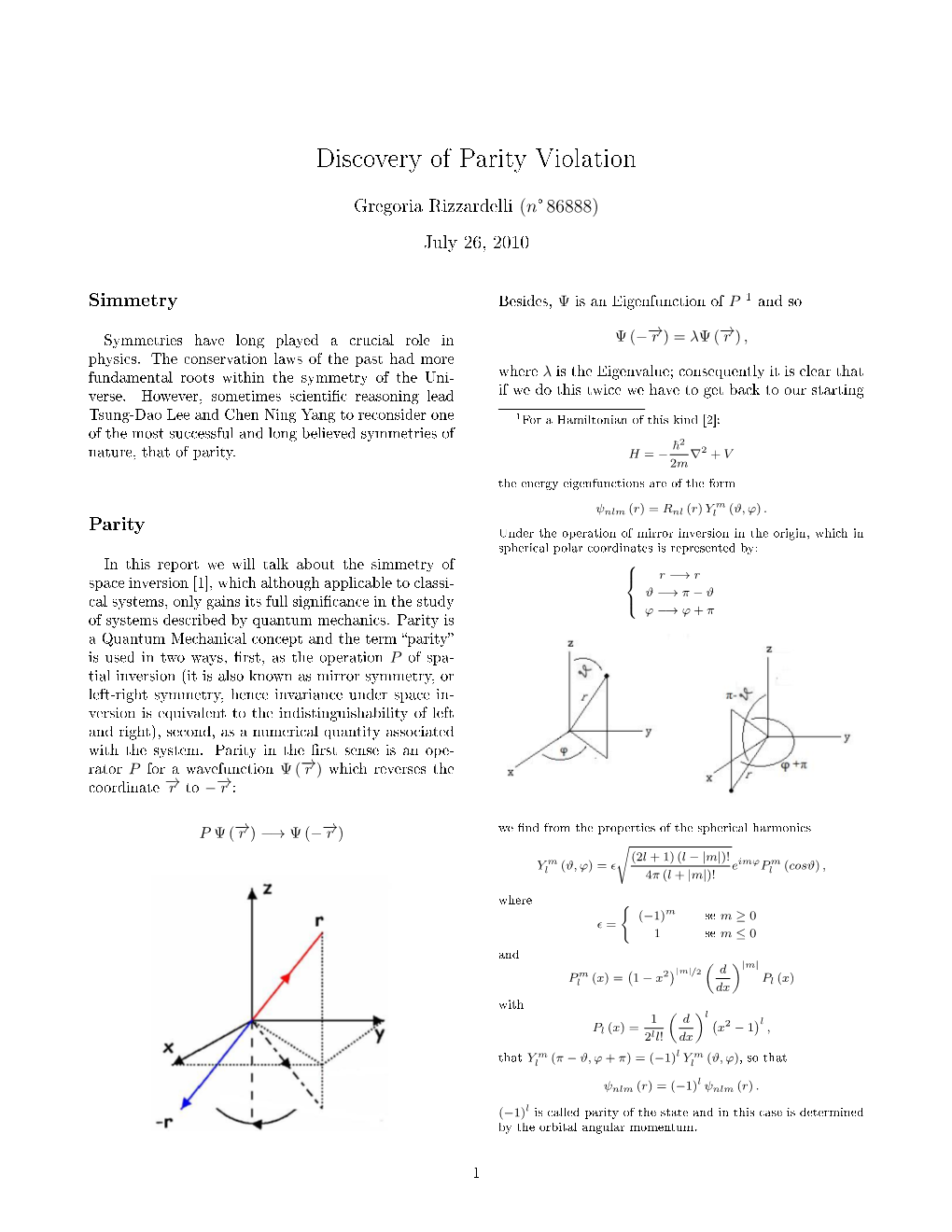 Discovery of Parity Violation