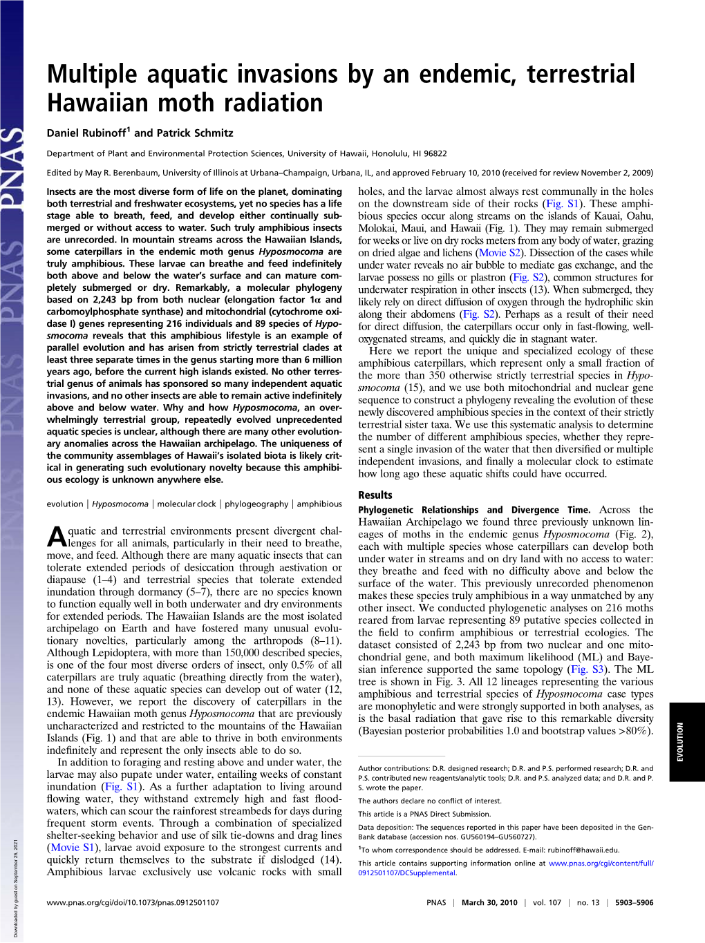 Multiple Aquatic Invasions by an Endemic, Terrestrial Hawaiian Moth Radiation