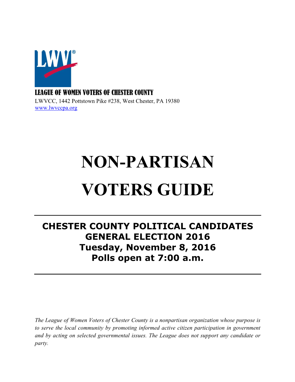 Non-Partisan Voters Guide