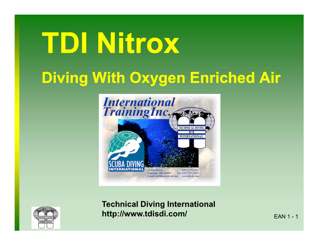 Enriched Air Nitrox Diver