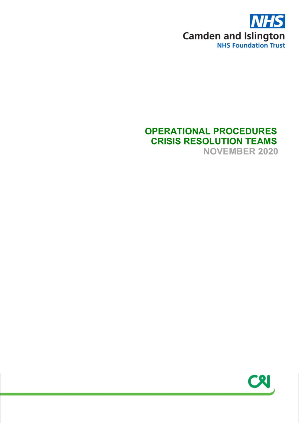 Operational Procedures Crisis Resolution Teams November 2020