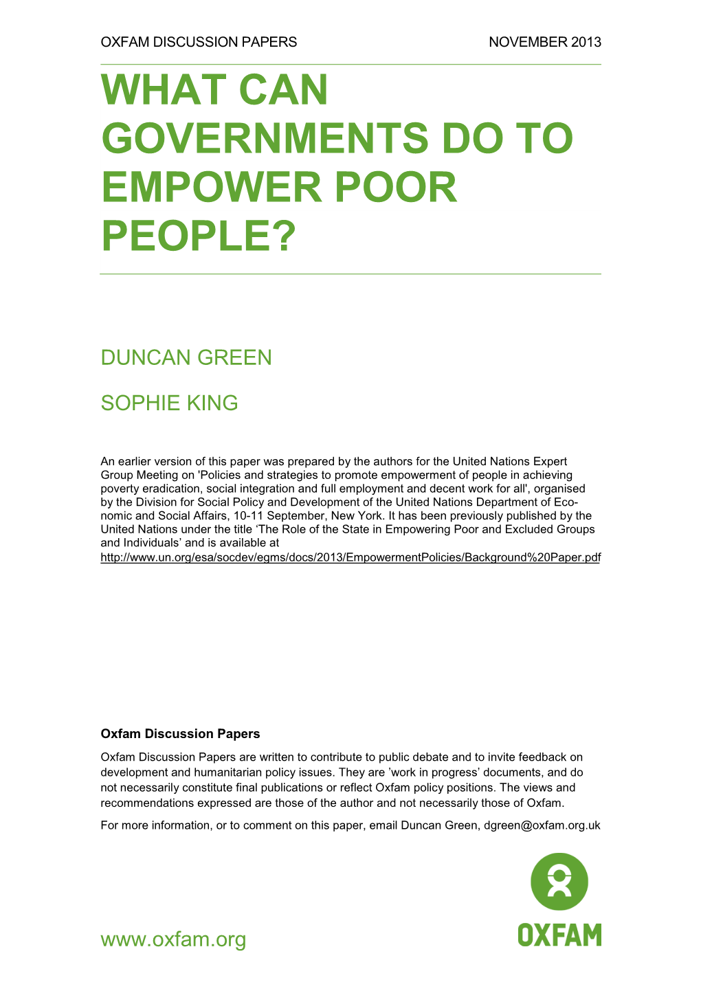 What Can Governments Do to Empower Poor People?