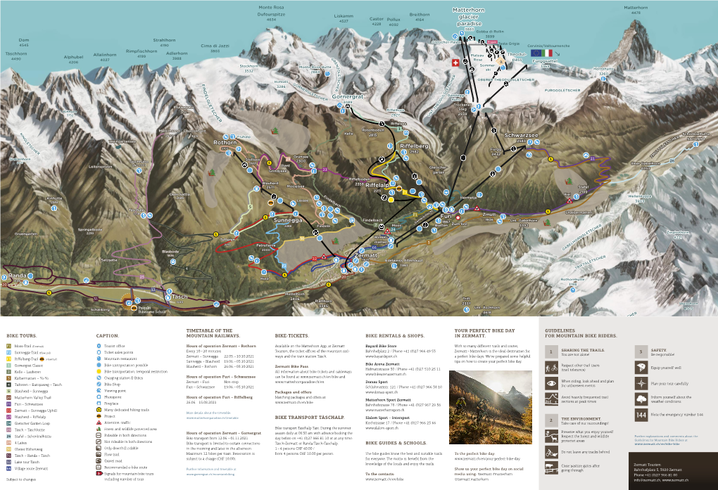 Bikezone Schali 3618 ER CH TS Jatz LE TG H C LI H Arigscheis TIMETABLE of the YOUR PERFECT BIKE DAY GUIDELINES O H BIKE TOURS