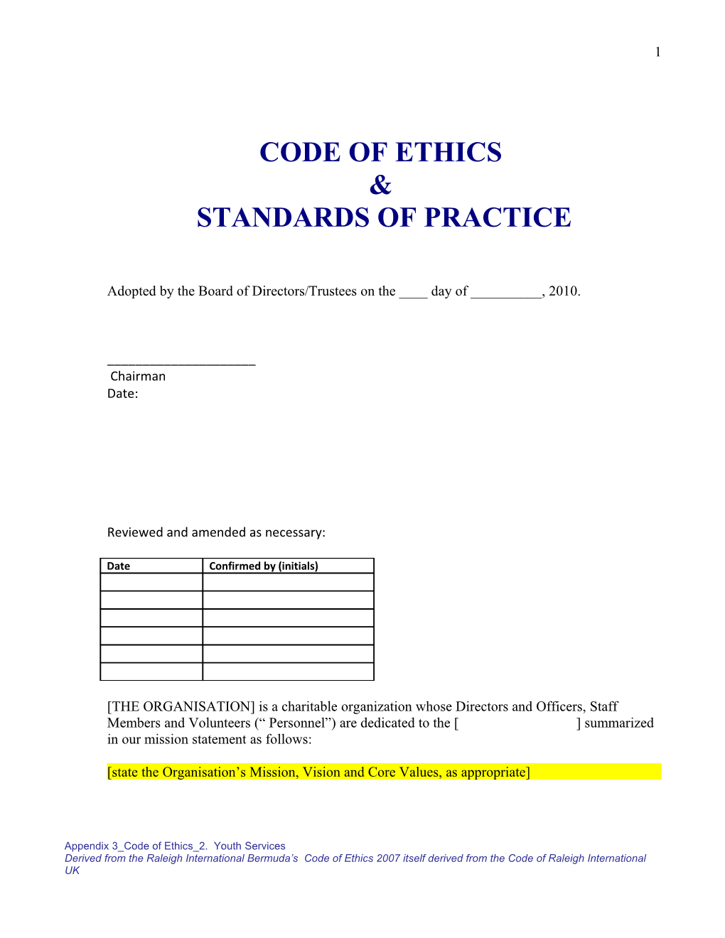 Standards of Practice