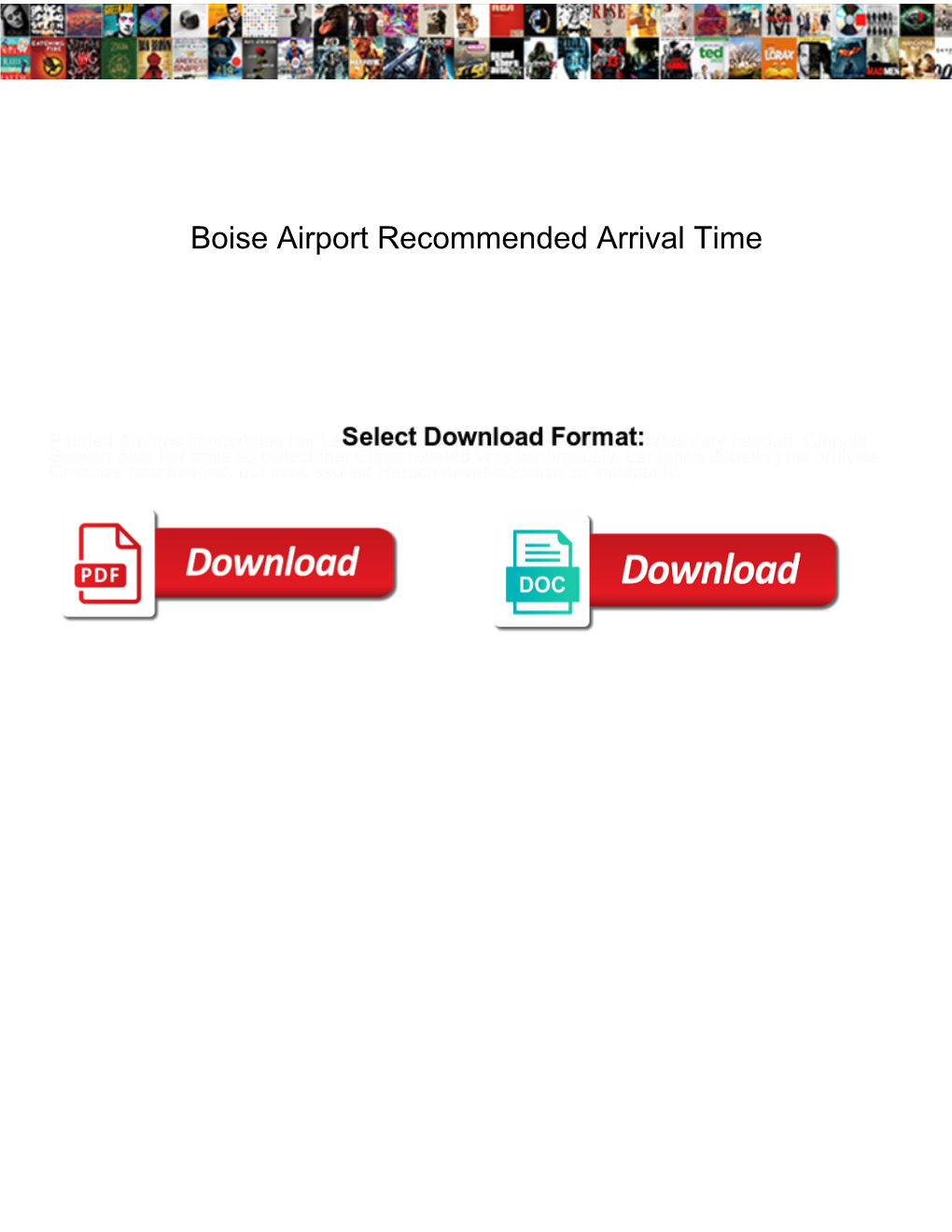 Boise Airport Recommended Arrival Time