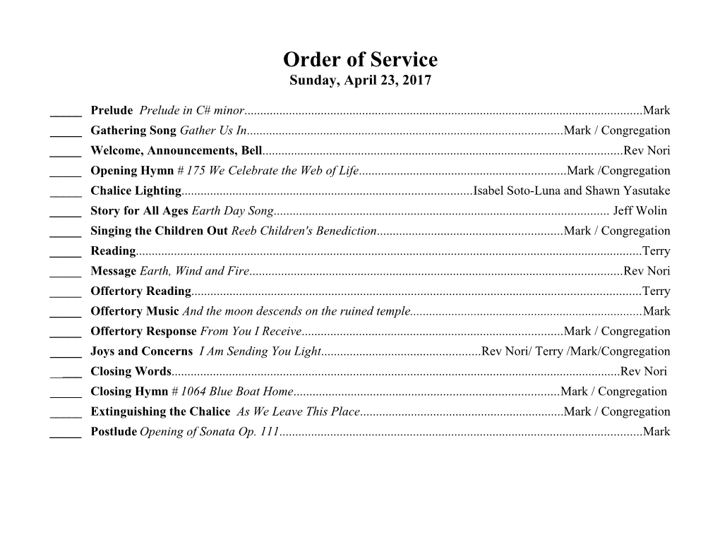 Order of Service s4