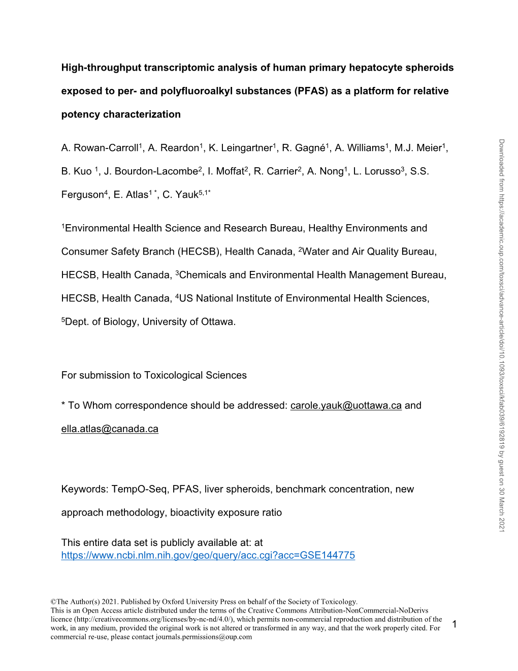 And Polyfluoroalkyl Substances (PFAS) As a Platform for Relative