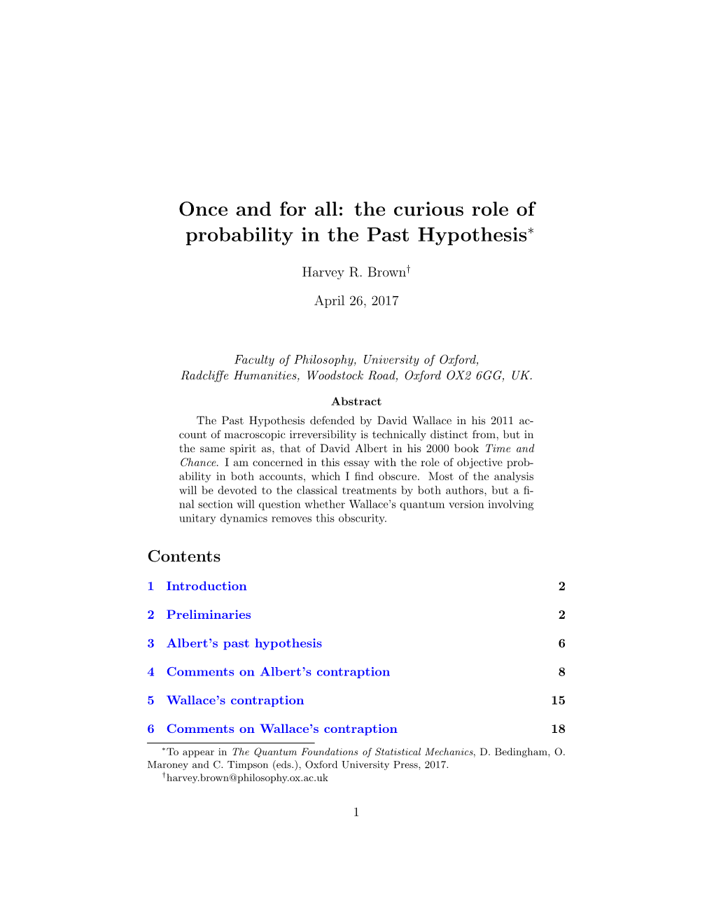 The Curious Role of Probability in the Past Hypothesis∗