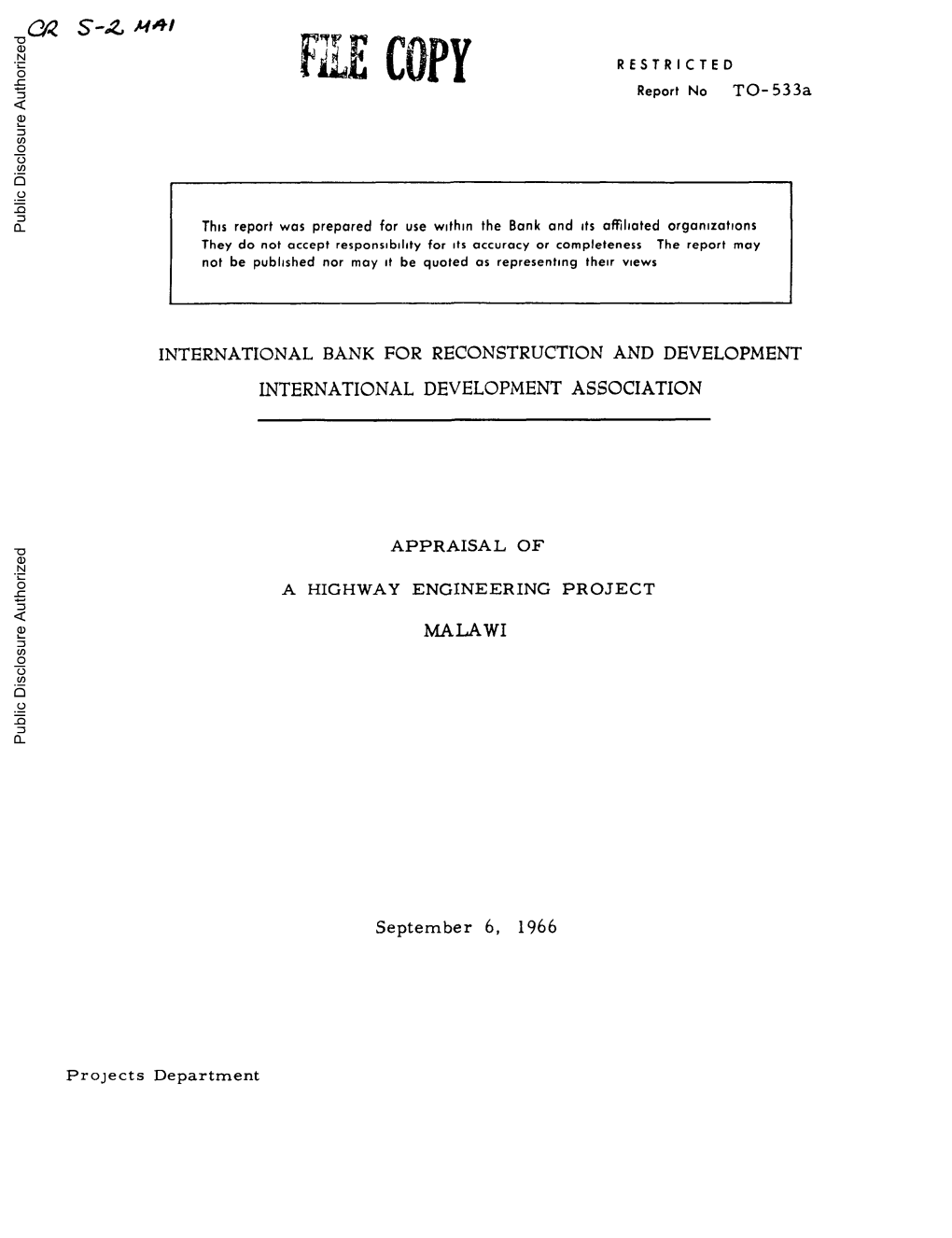 World Bank Document