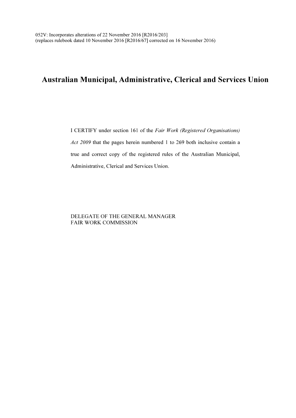Australian Municipal, Administrative, Clerical and Services Union