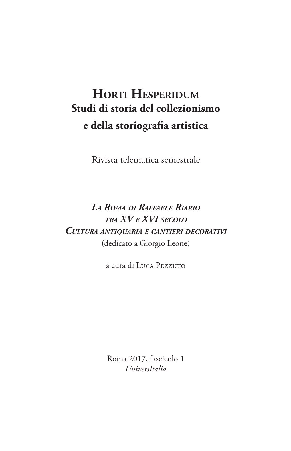 Studi Di Storia Del Collezionismo E Della Storiografia Artistica