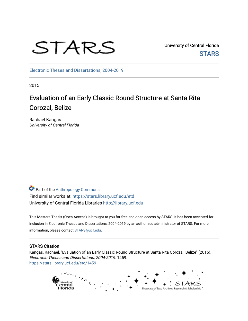 Evaluation of an Early Classic Round Structure at Santa Rita Corozal, Belize