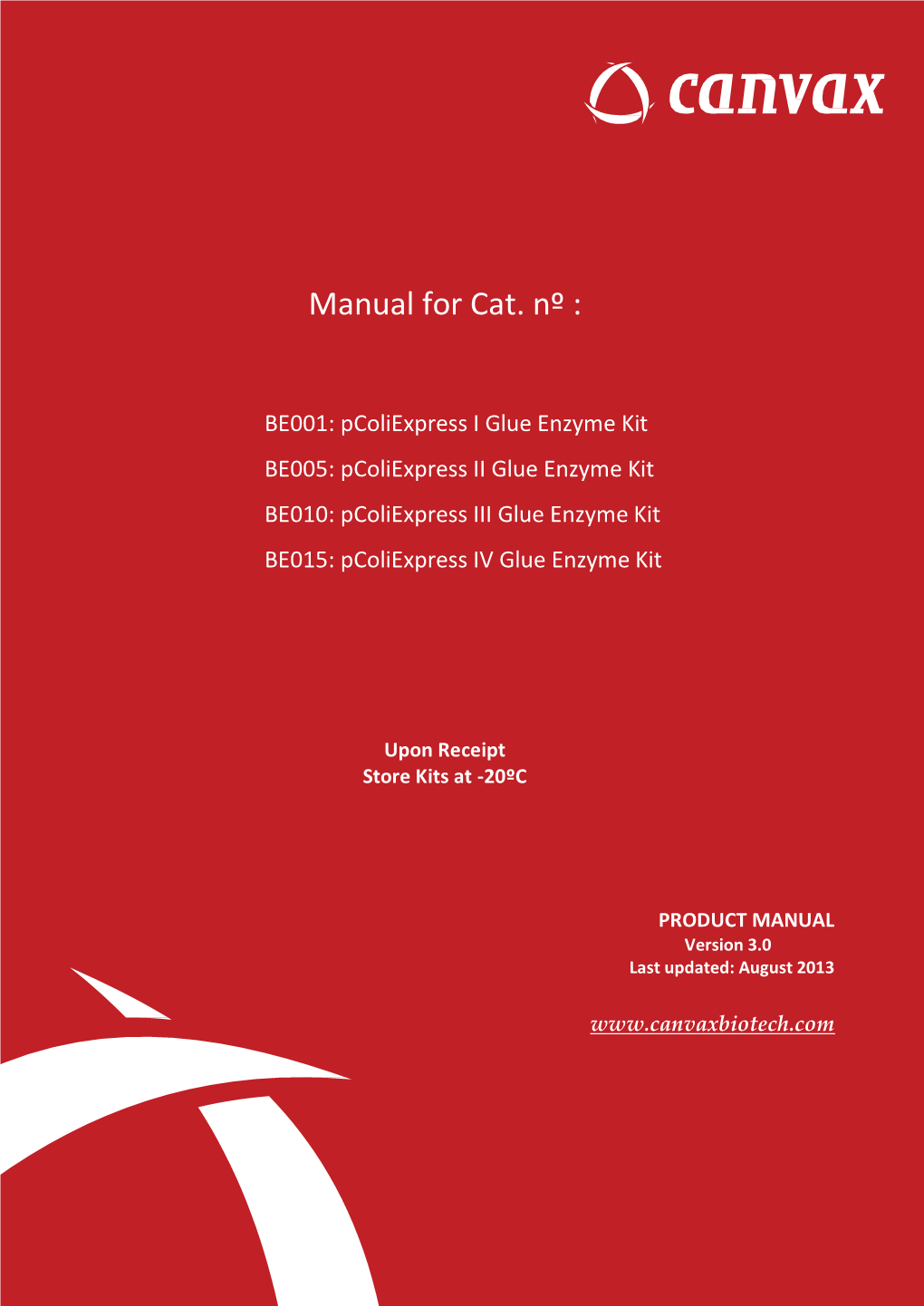 Manual for Cat. Nº