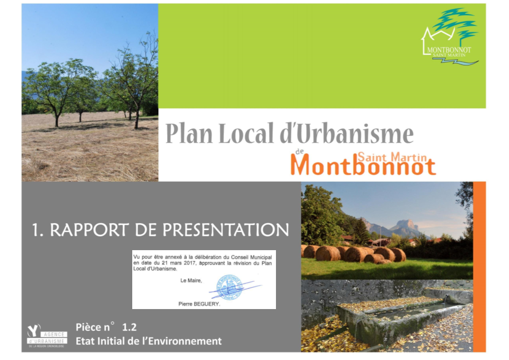 Révision Du PLU De Montbonnot-Saint-Martin – Rapport De Présentation – Partie 2 1