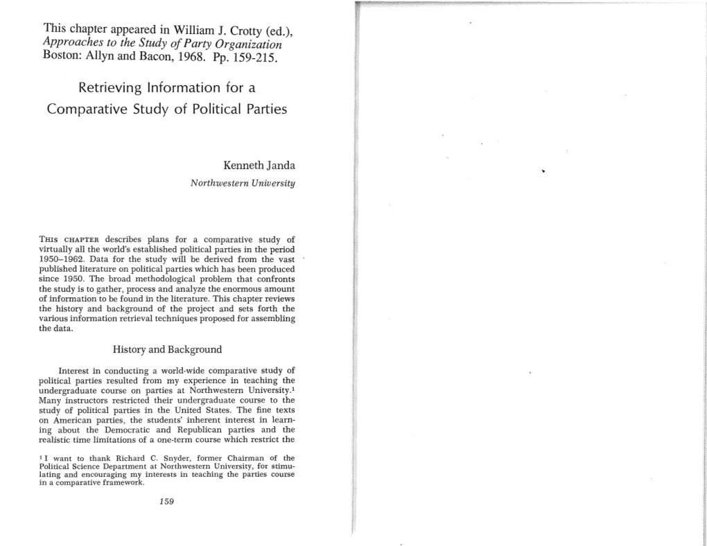 Retrieving Information for a Comparative Study of Political Parties