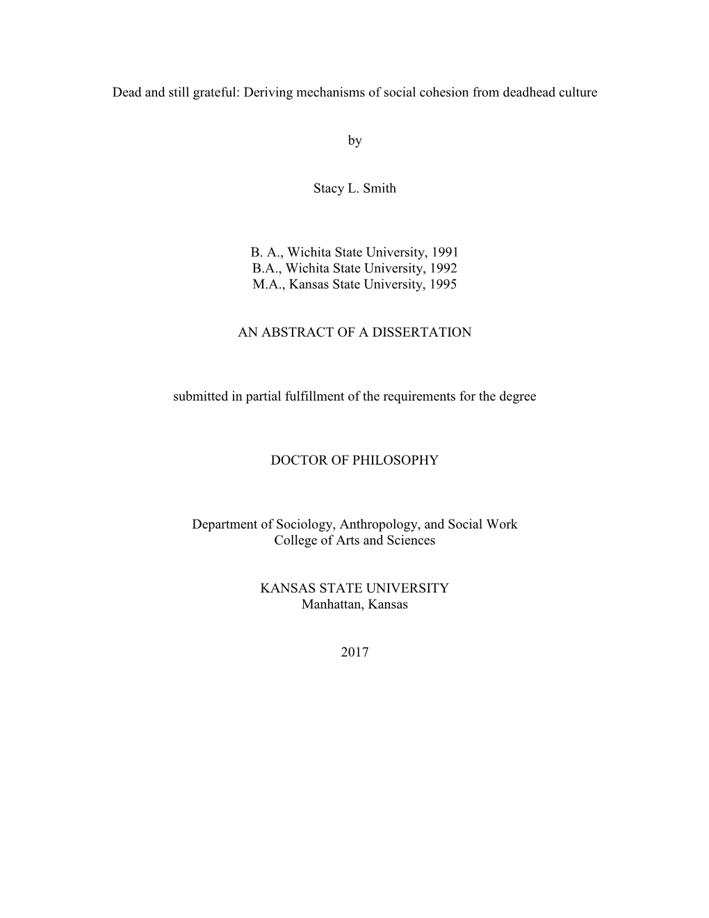 Dead and Still Grateful: Deriving Mechanisms of Social Cohesion from Deadhead Culture