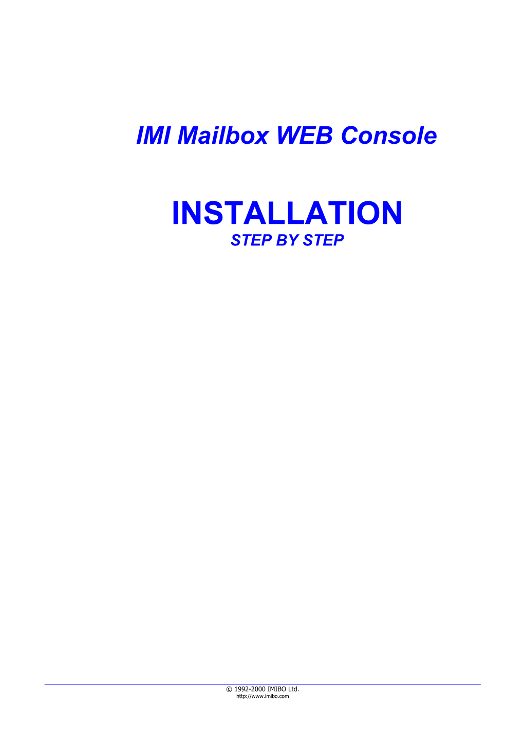 IMI WEB Console - Instalation Step By Step