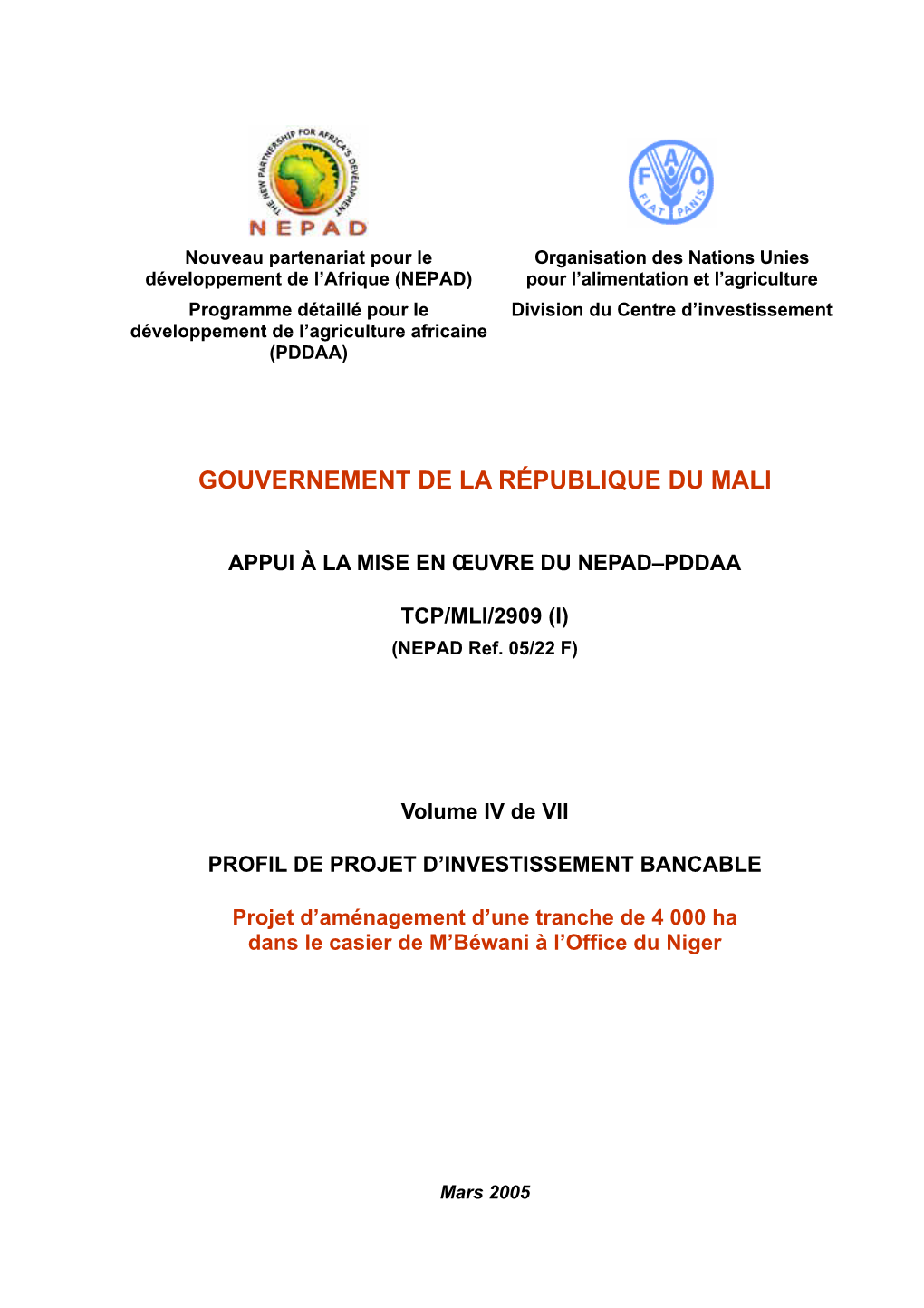 Gouvernement De La République Du Mali