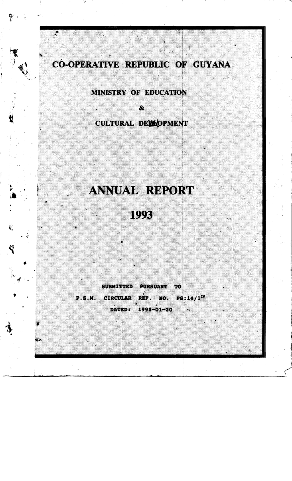 Annual Report Ministry of Education and Cultural