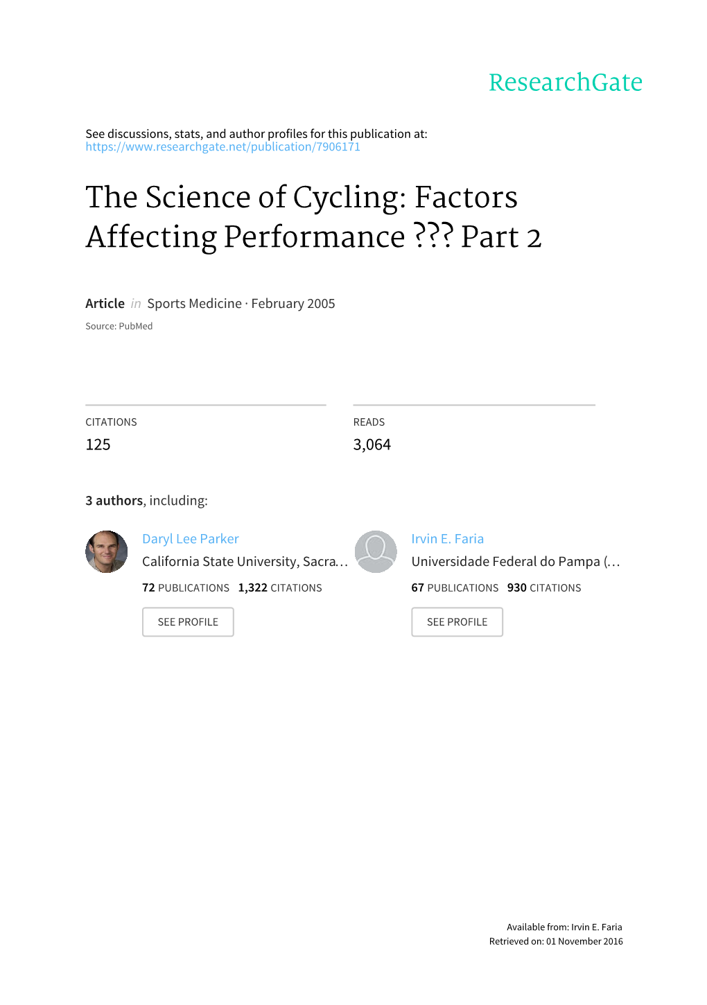 The Science of Cycling: Factors Affecting Performance ??? Part 2