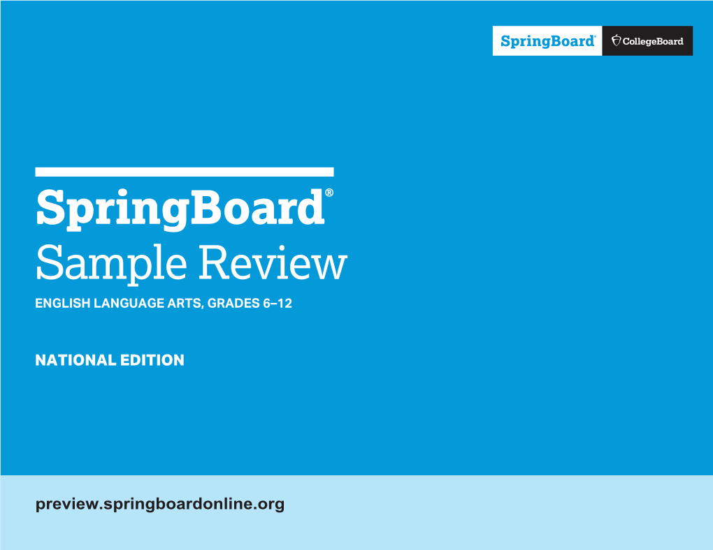 Springboard® Sample Review