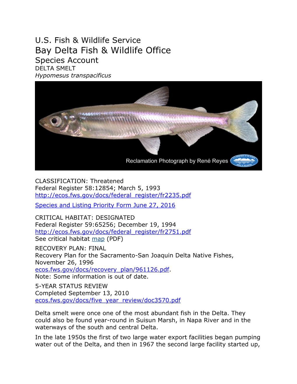 Bay Delta Fish & Wildlife Office