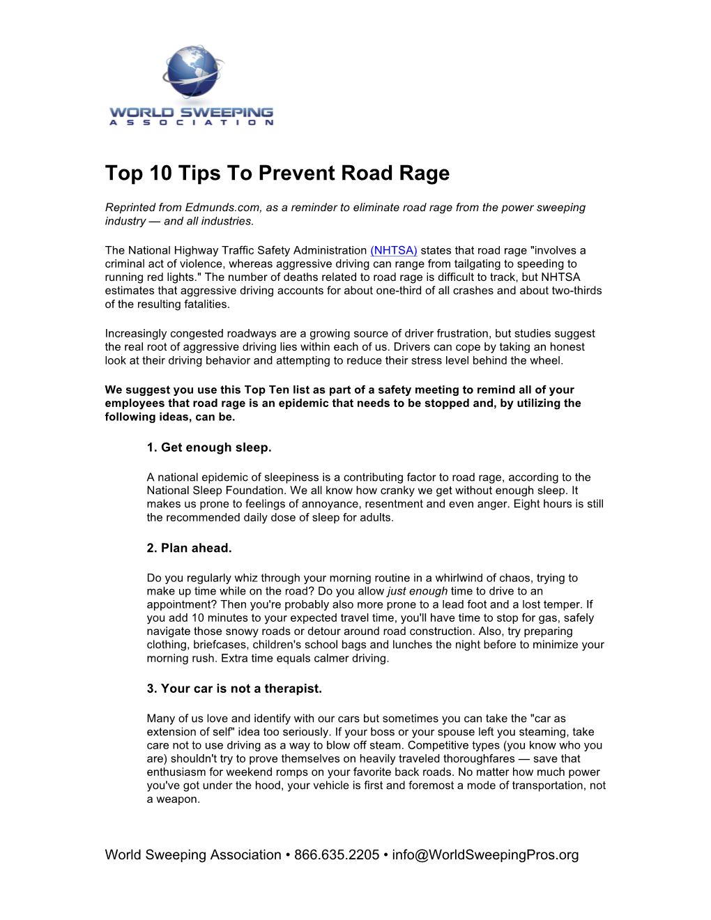 Top 10 Tips to Prevent Road Rage