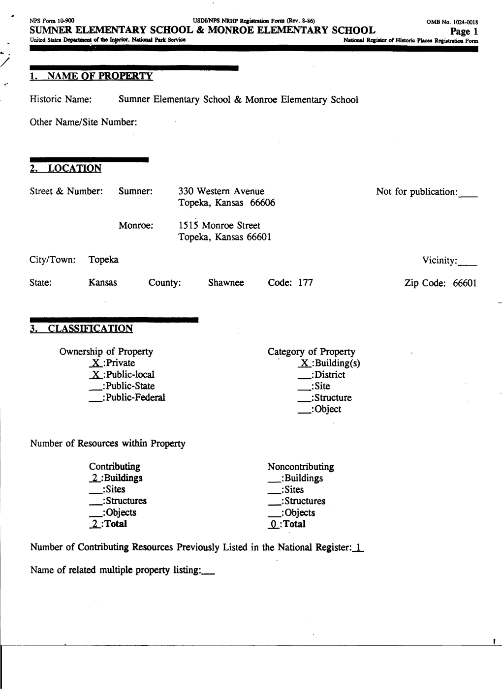 Sumner and Monroe Elementary Schools Are Significant Because of Their Association with the Case of Brown V