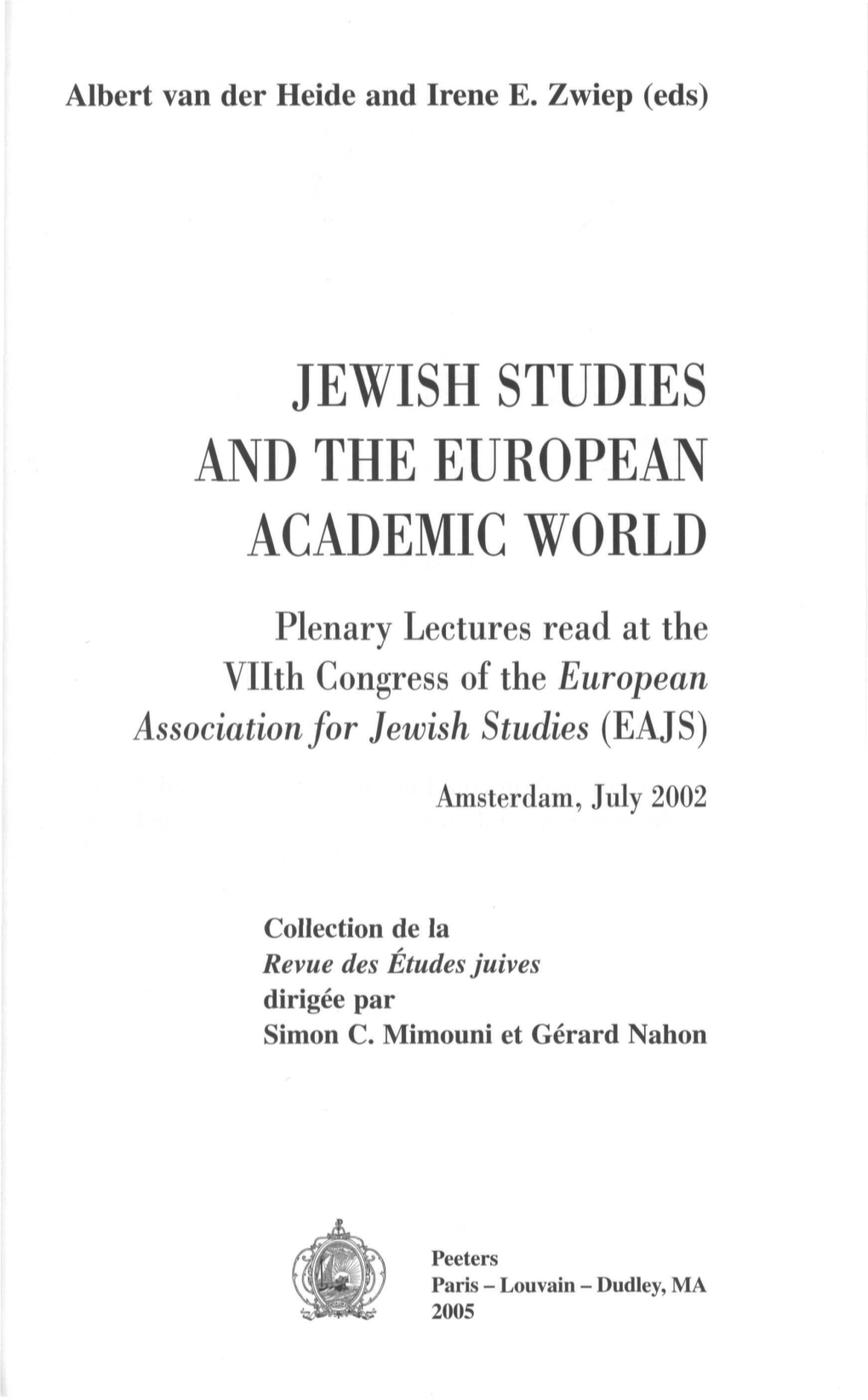 Jewish Studies and the European Academic World