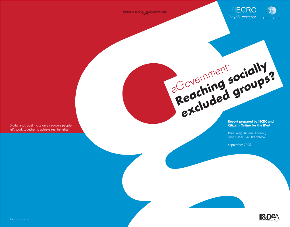 Reaching Socially Excluded Groups