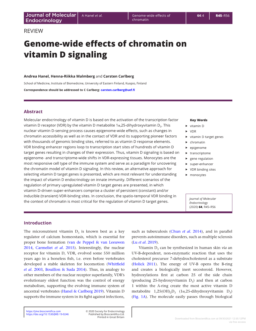 Genome-Wide Effects of Chromatin on Vitamin D Signaling