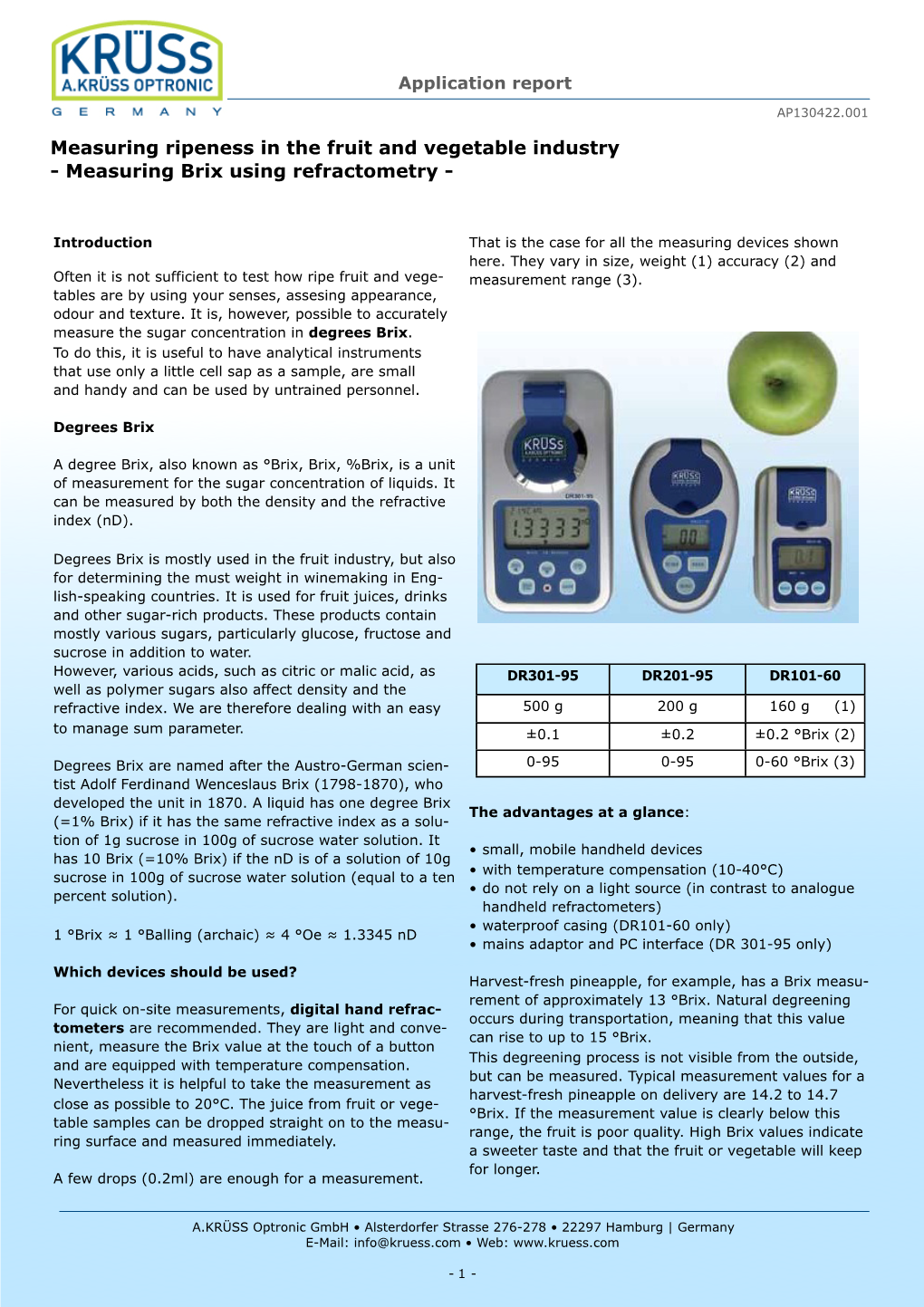 Measuring Ripeness in the Fruit and Vegetable Industry - Measuring Brix Using Refractometry