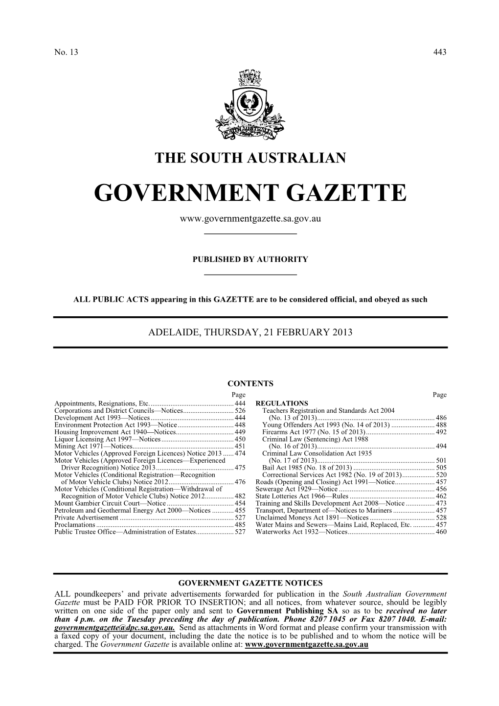 Government Gazette Pagination