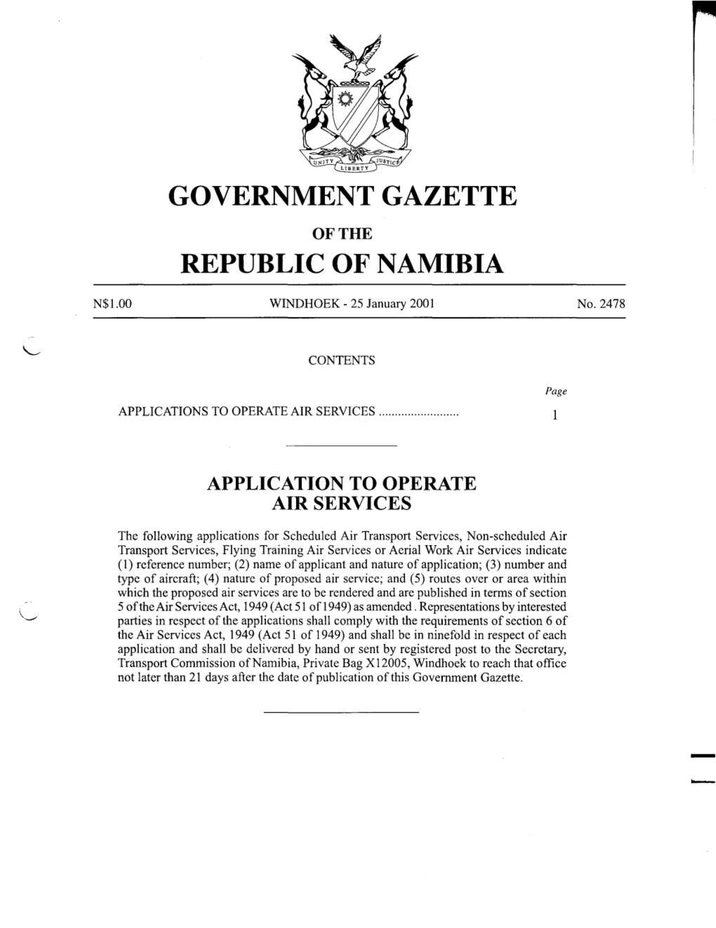 Government Gazette Republic of Namibia