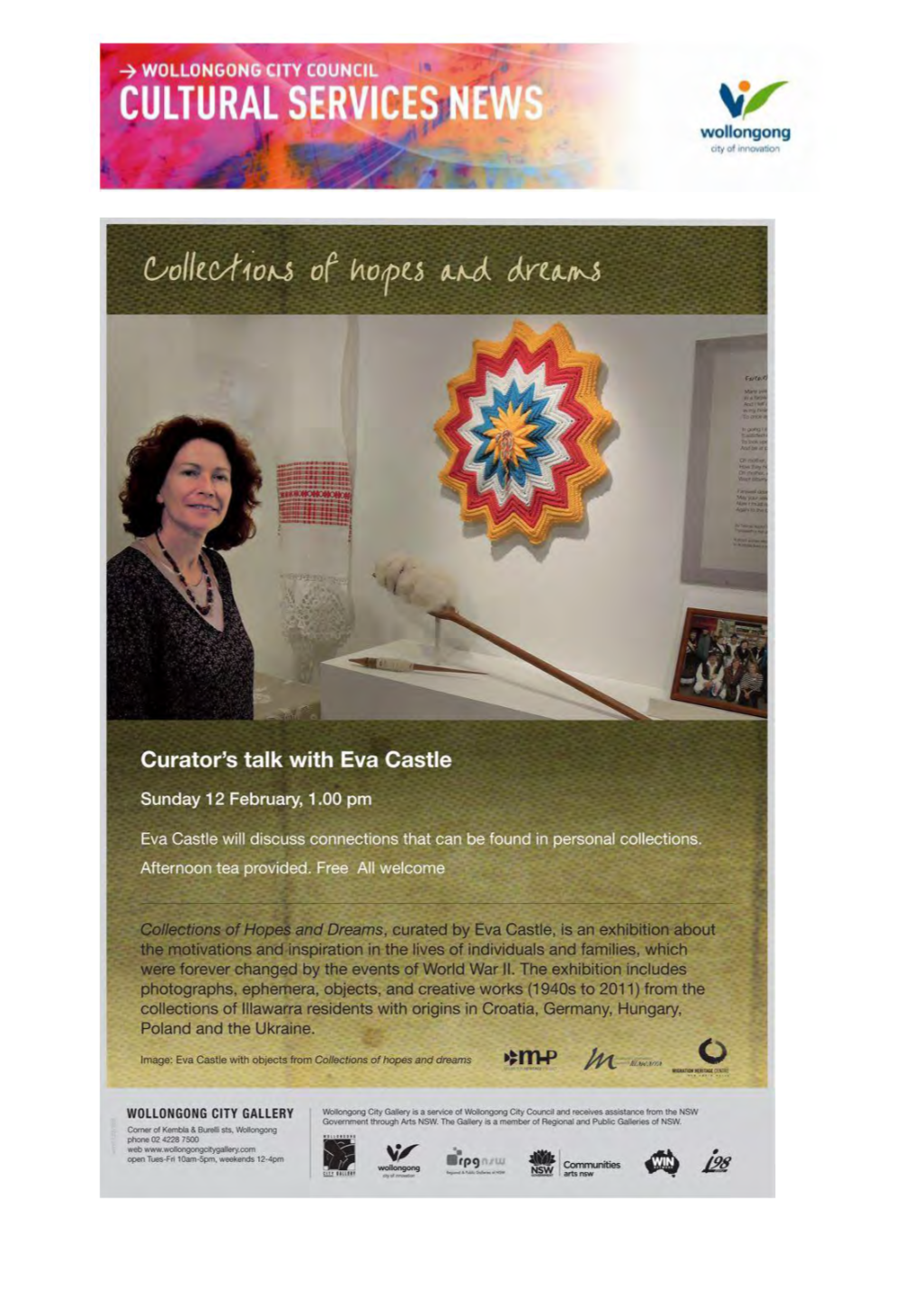 Cultural Services Newsletter Wollongong City Council