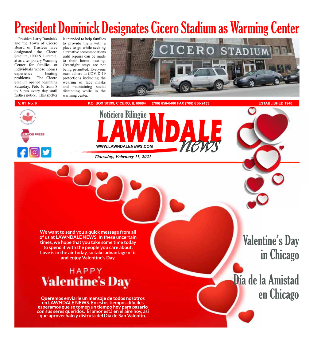 President Dominick Designates Cicero Stadium As Warming Center