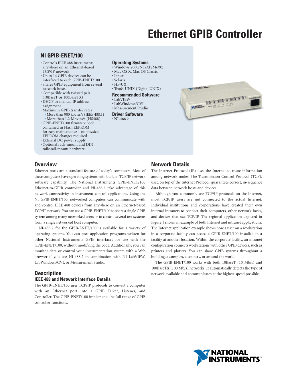 Ethernet GPIB Controller