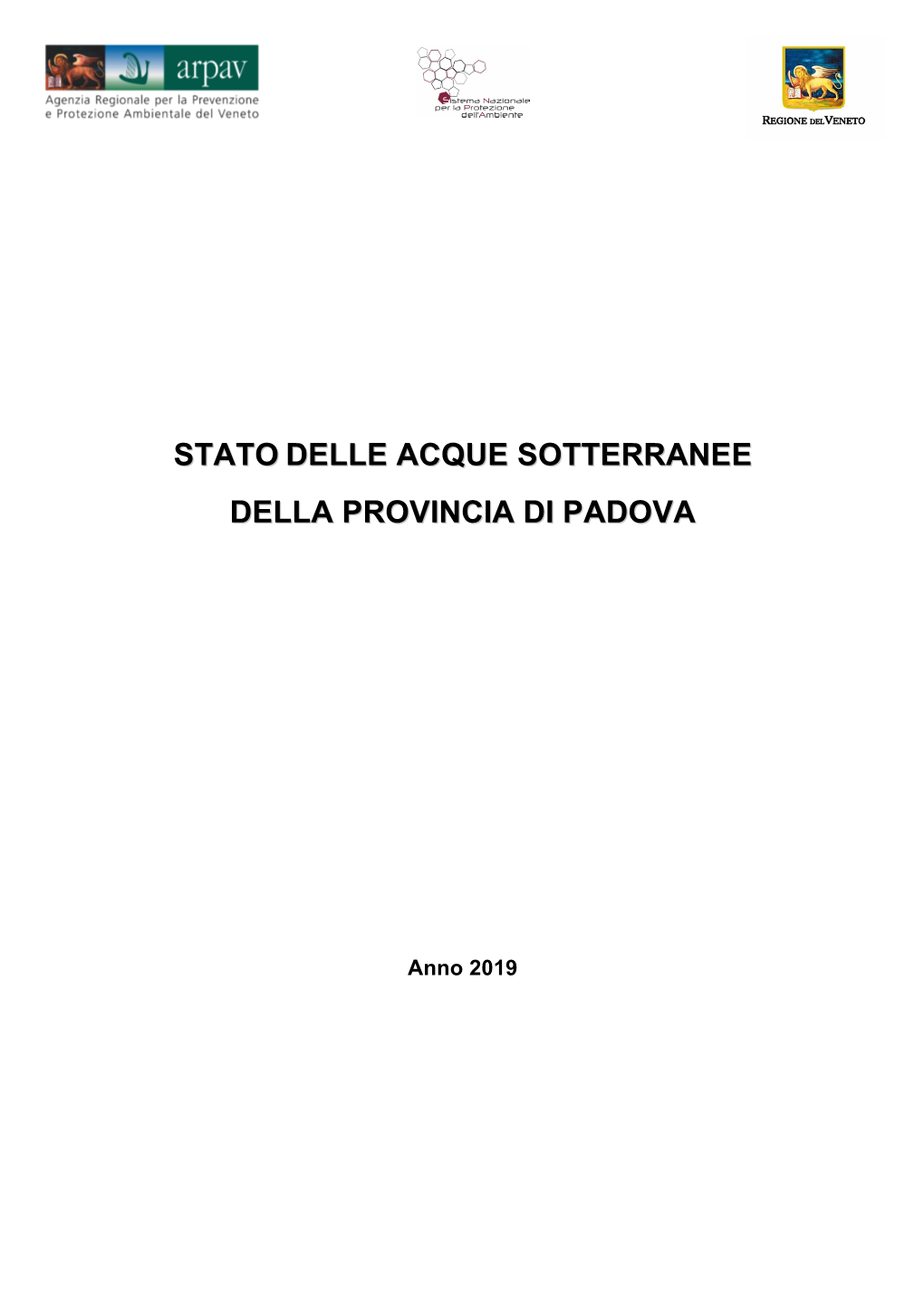 Stato Delle Acque Sotterranee Della Provincia Di Padova