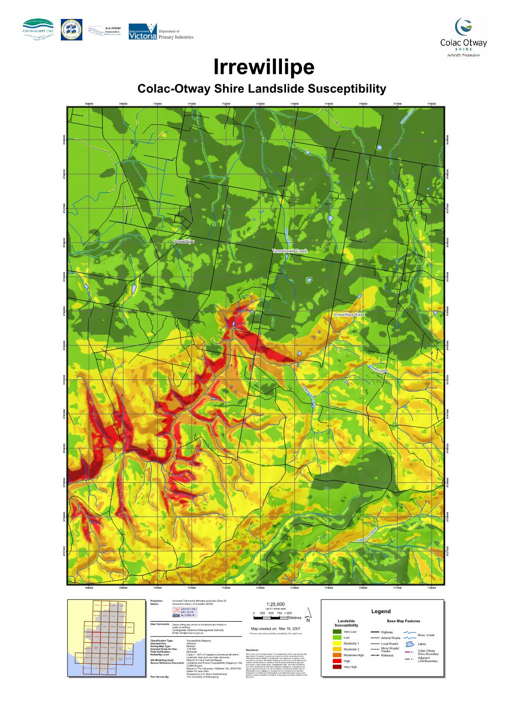 Colac-Otway Shire Landslide Susceptibility