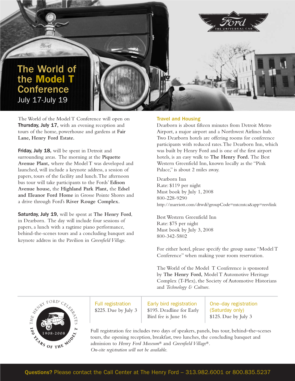 The World of the Model T Conference July 17-July 19