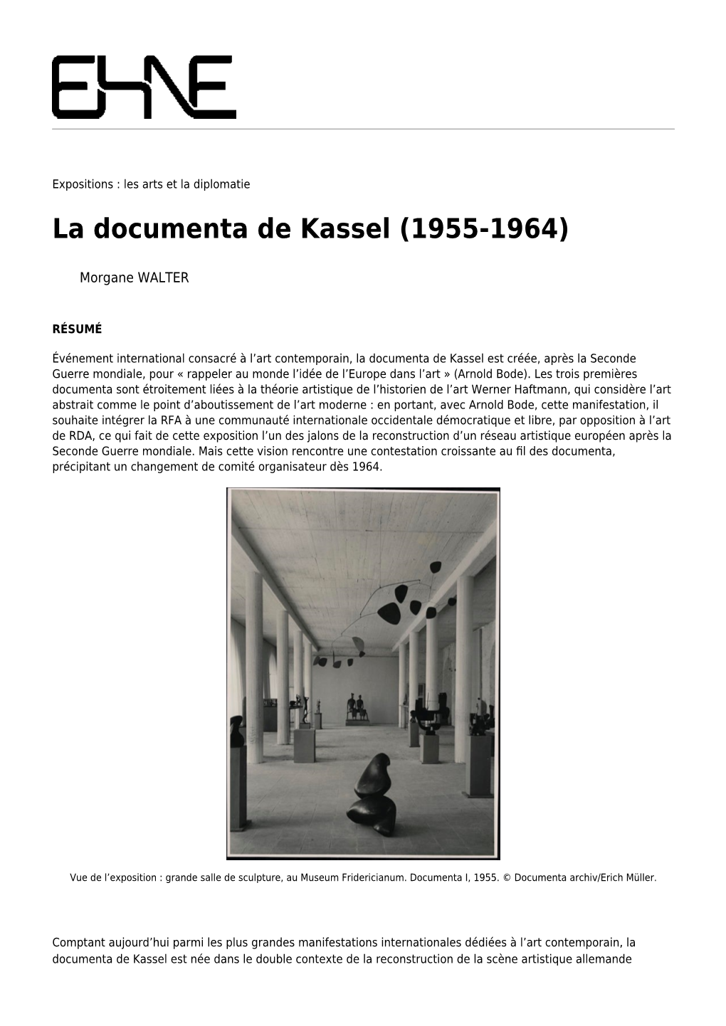 La Documenta De Kassel (1955-1964)