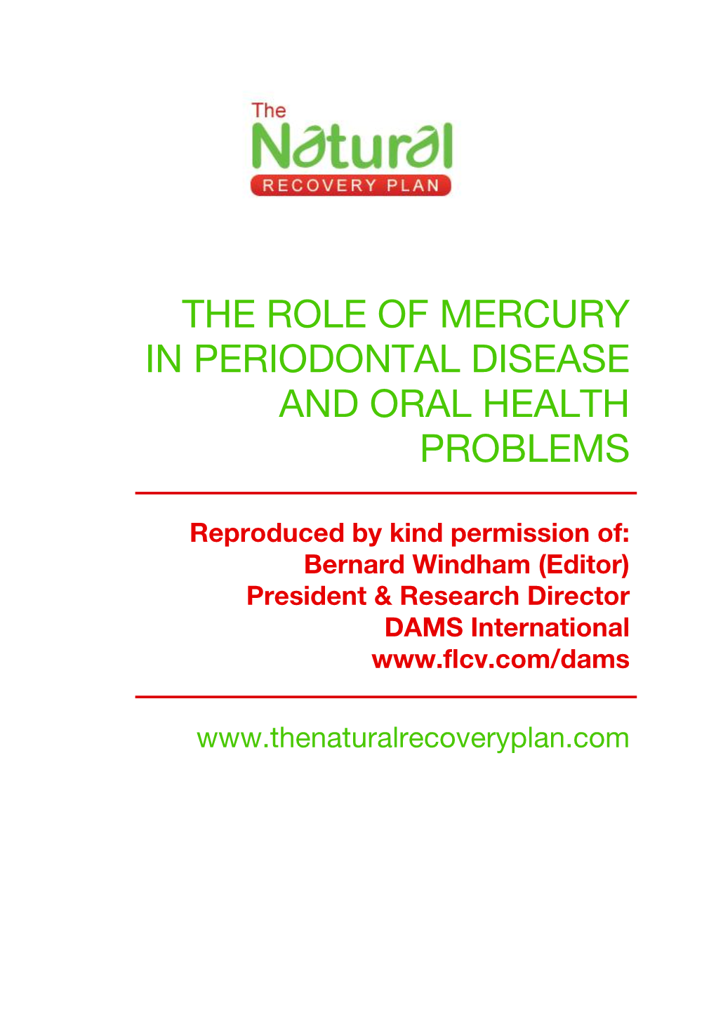 The Role of Mercury in Periodontal Disease and Oral Health Problems