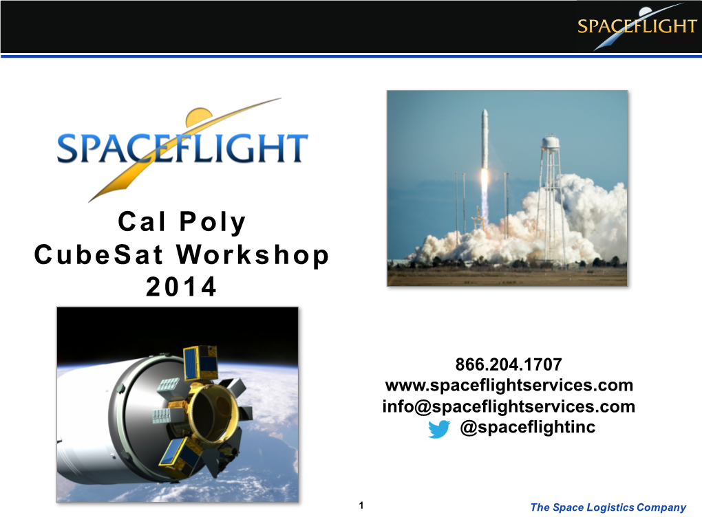 Cal Poly Cubesat Workshop 2014