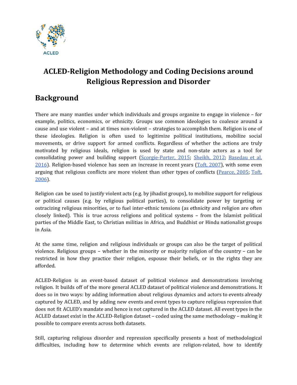 ACLED-Religion Methodology Brief