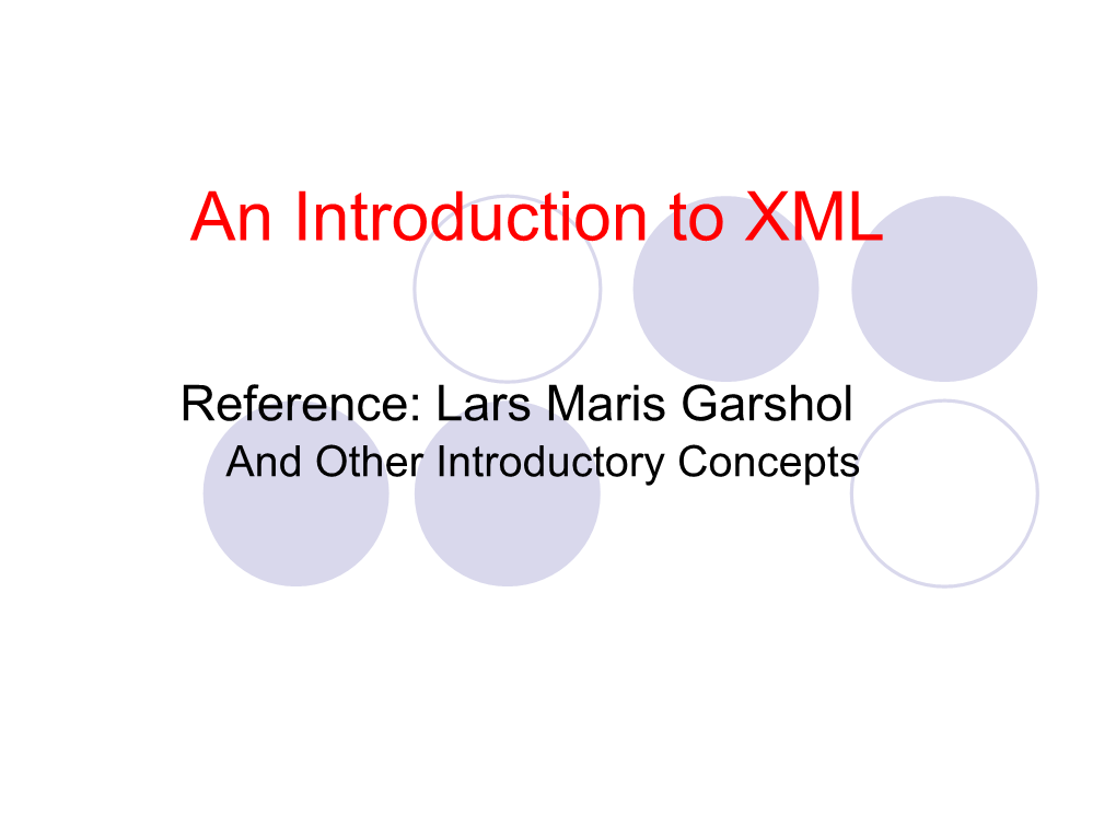 An Introduction to XML