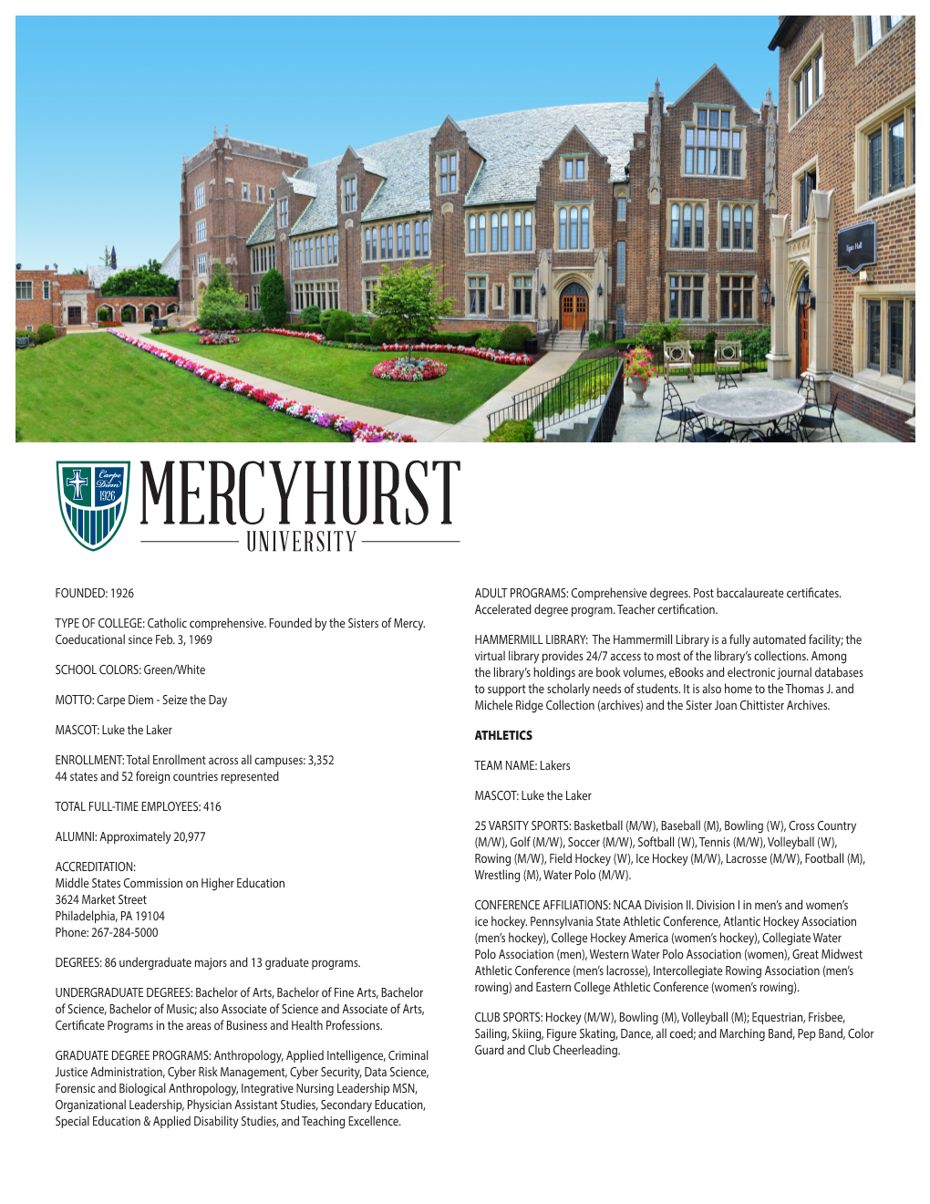 Mercyhurst Campus Profile