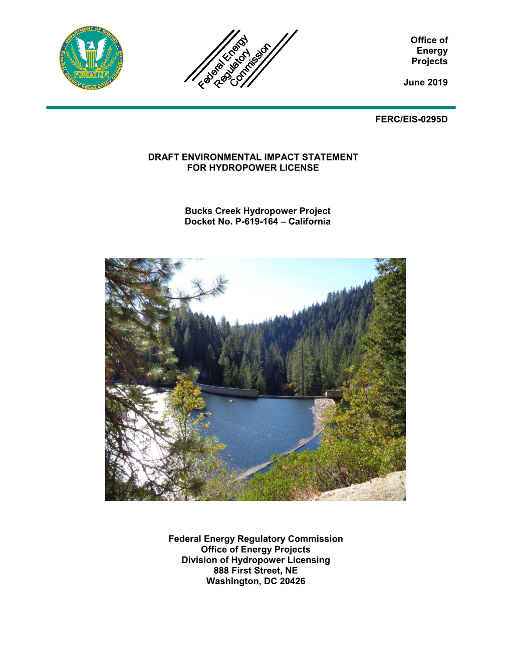 Draft Environmental Impact Statement for the Bucks Creek Hydropower