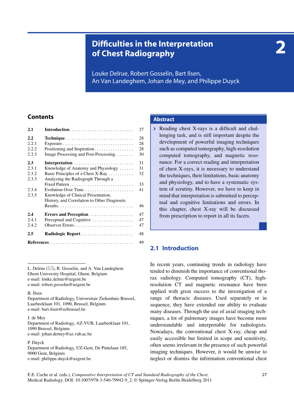 Difficulties in the Interpretation of Chest Radiography 2