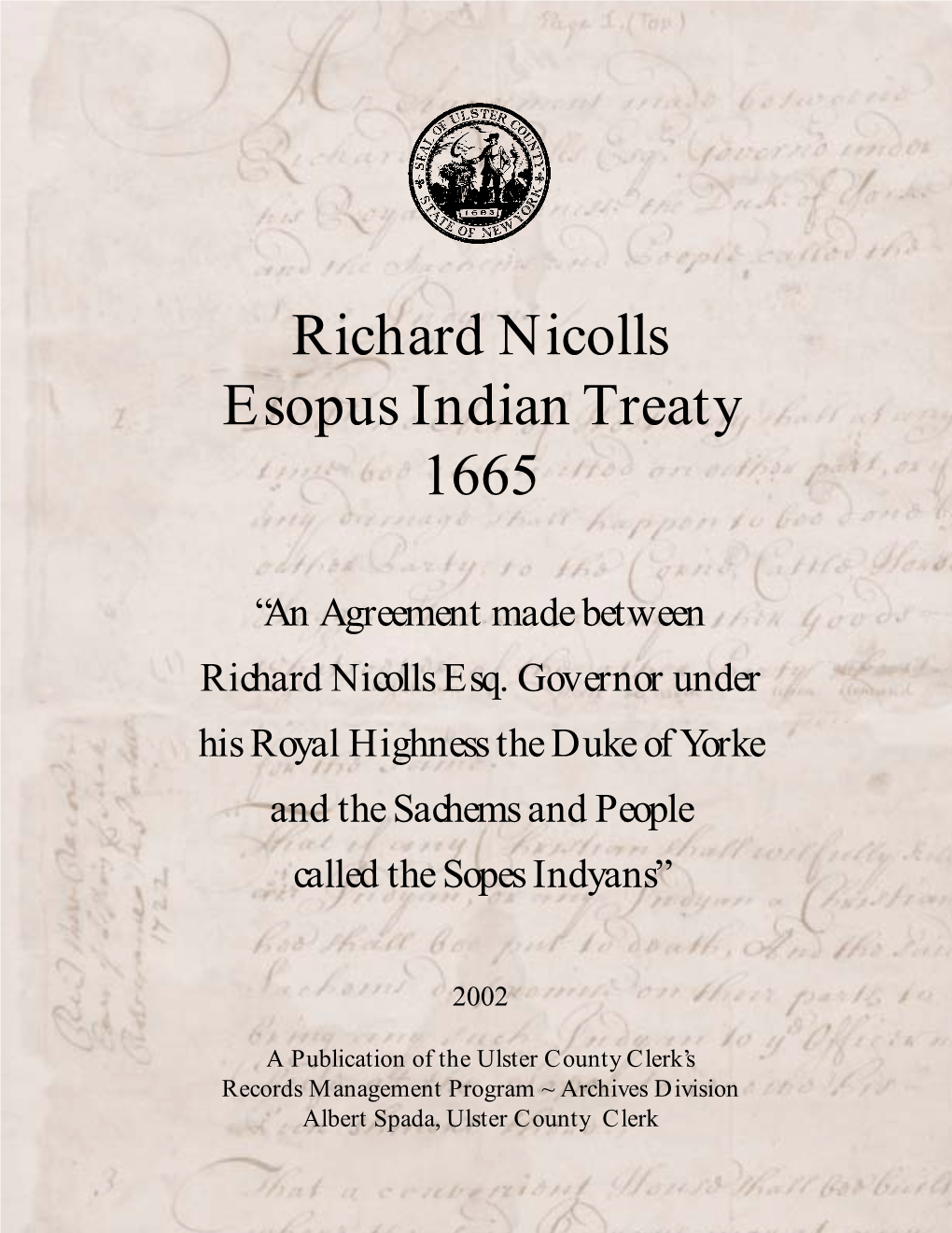 Esopus Indian Treaty 1665